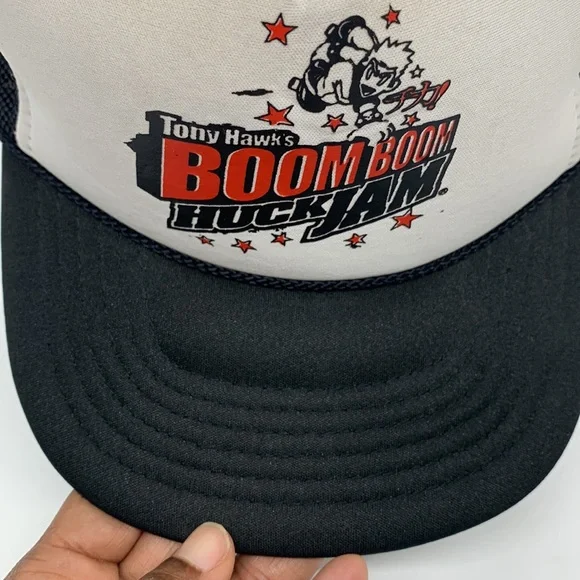 Tony Hawk’s SnapBack Black White Boom Boom Huck Jam Nissun Cap Skater Skateboard - Picture 4 of 12